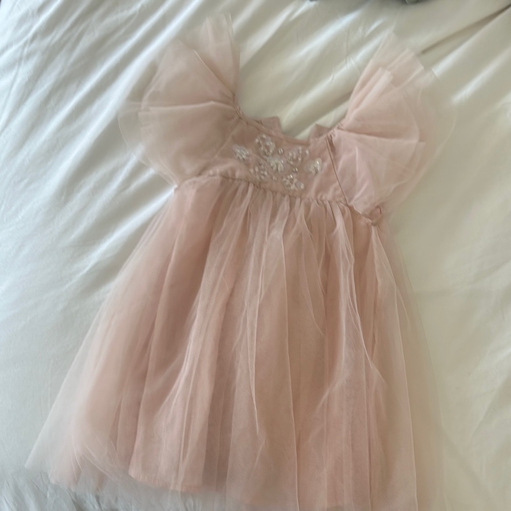 Tutu Du Monde Pink Smocked Tiered Babydoll Dress